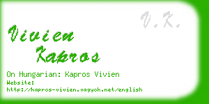 vivien kapros business card